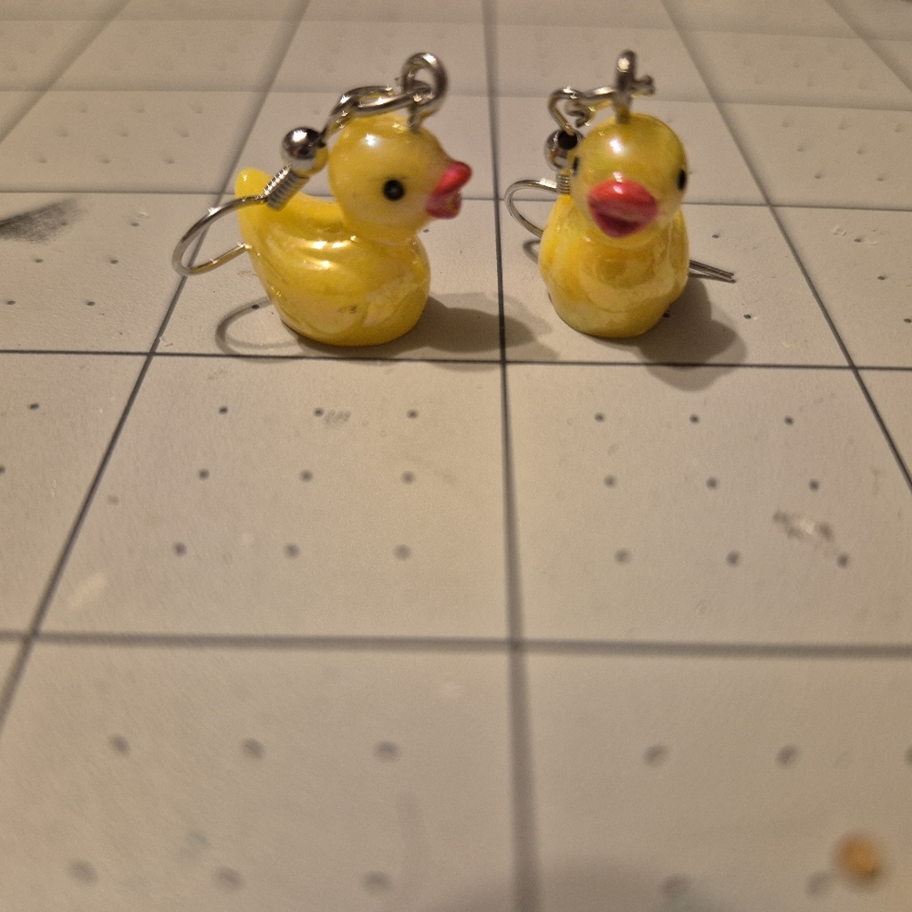 Yellow Duck Earrings